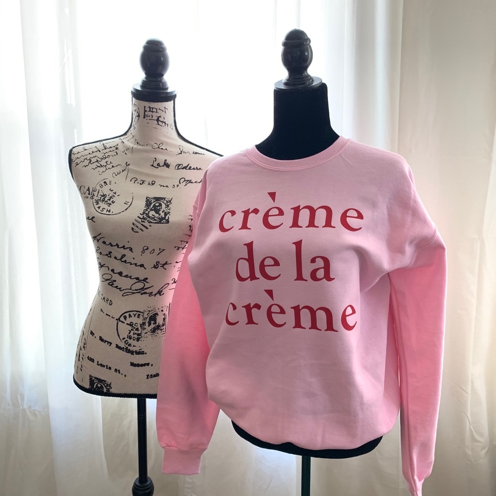 Pink Long Sleeves Creme De La Creme Sweatshirt